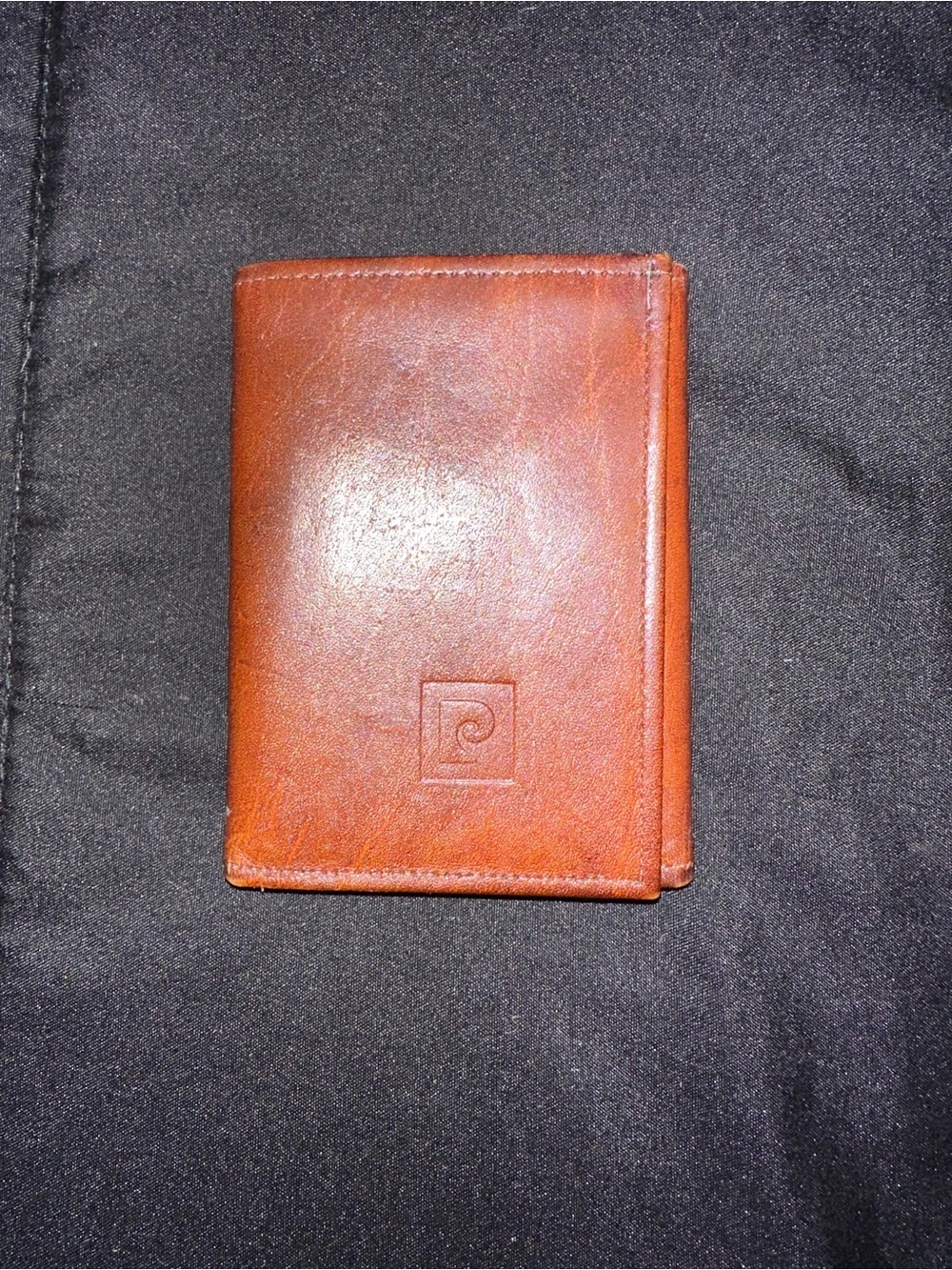 Vintage English Leather Brand Mens Cowhide Marble Grain Brown Trifold Wallet